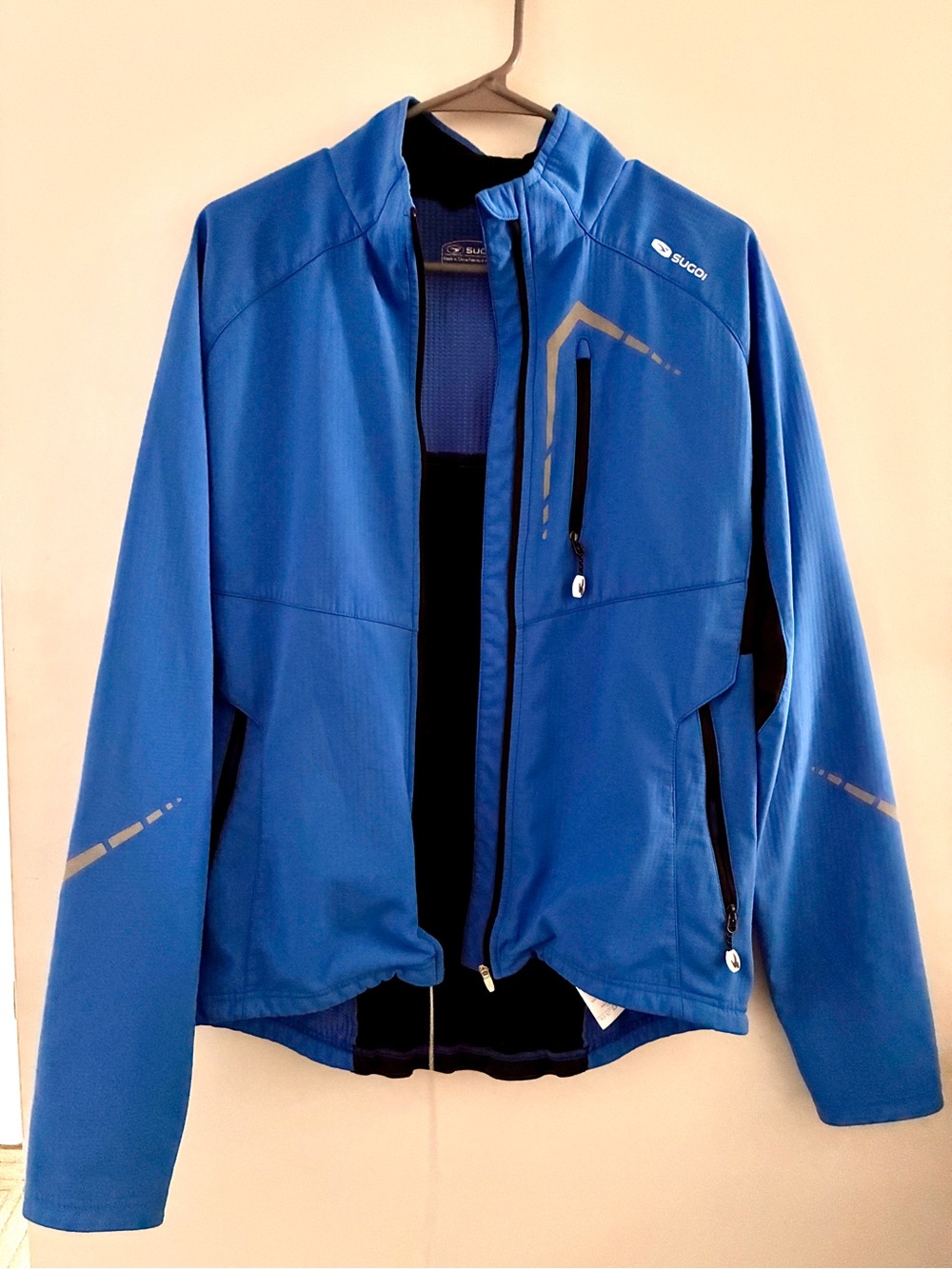 Men's SUGOI Bright Blue Performance Softshell Jacket, Large